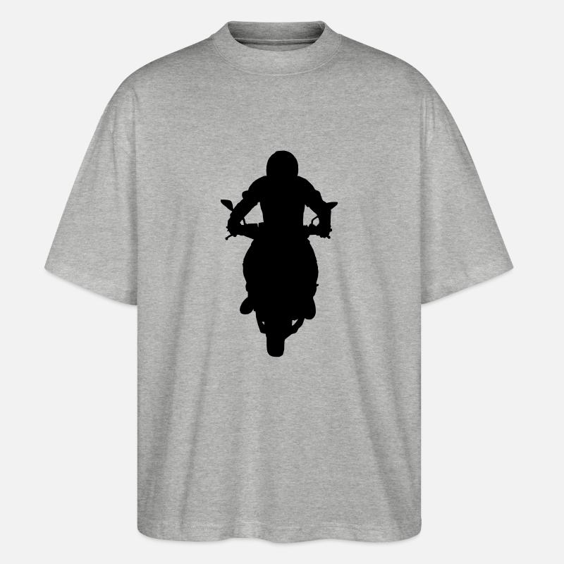 Motorrad vorne - Stanley/Stella Oversized Unisex Bio T-Shirt Blaster 2.0 - Grau meliert
