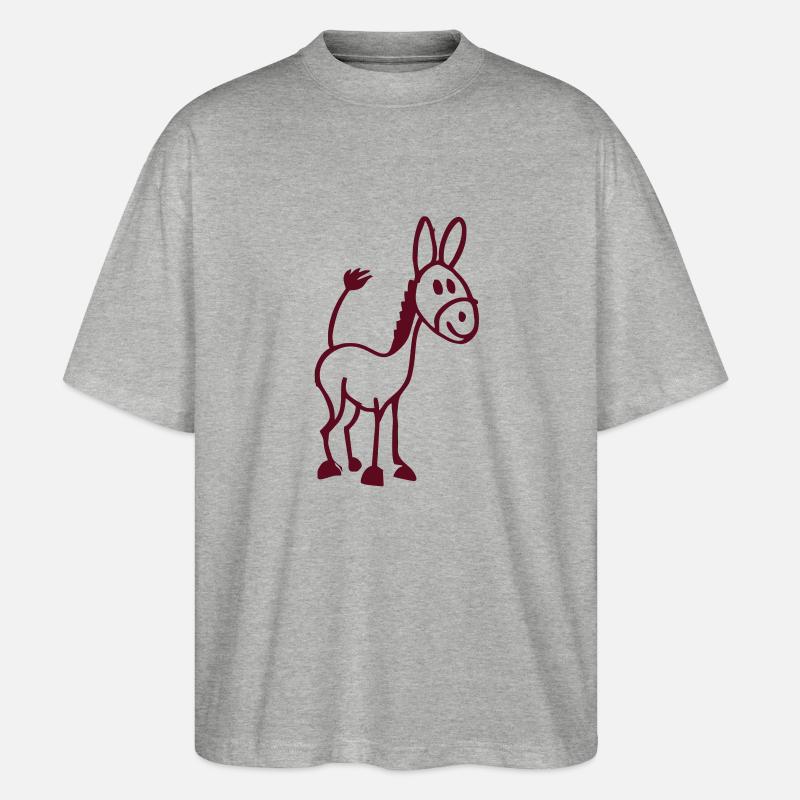 Eselchen - Stanley/Stella Oversized Unisex Bio T-Shirt Blaster 2.0 - Grau meliert