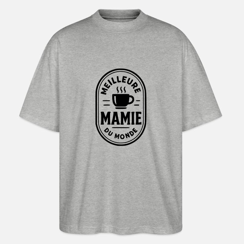 Beste Oma der Welt - Stanley/Stella Oversized Unisex Bio T-Shirt Blaster 2.0 - Grau meliert