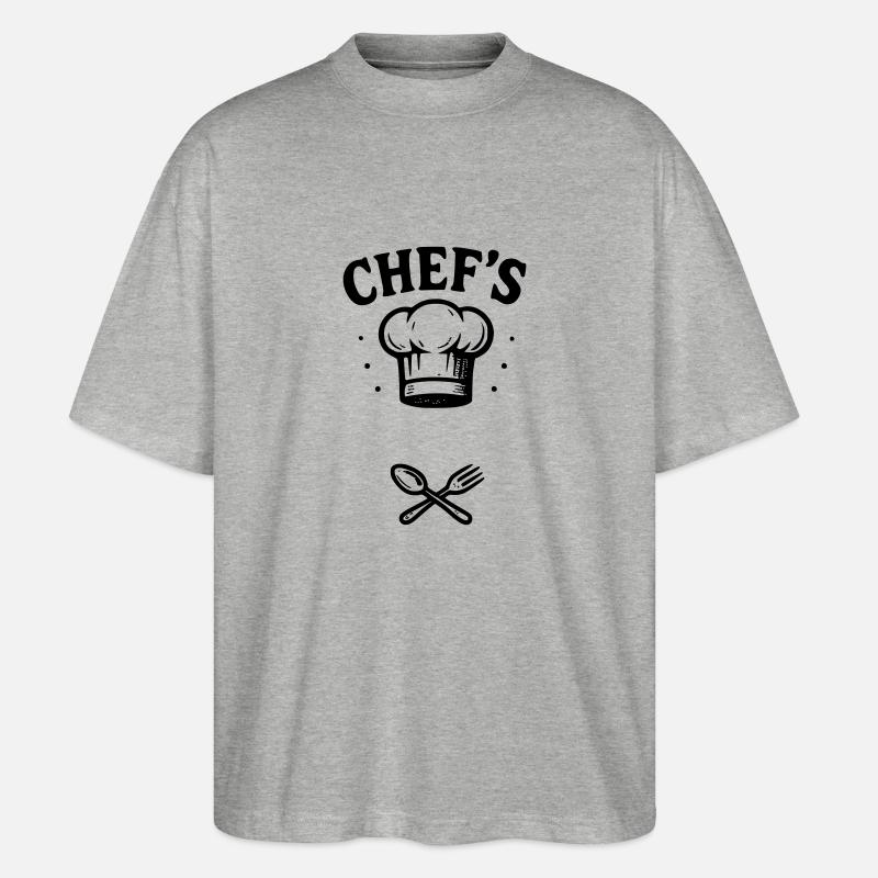 Chef et ton PRENOM - 2 - T-shirt bio Blaster 2.0 coupe oversize Stanley/Stella Unisexe - gris chiné