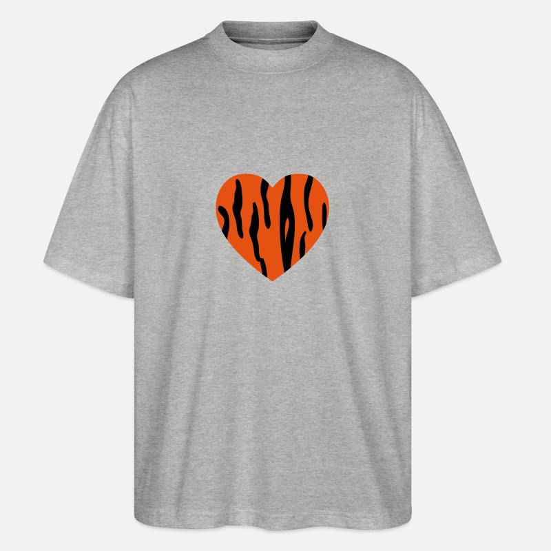 herz_tiger - Stanley/Stella Oversized Unisex Bio T-Shirt Blaster 2.0 - Grau meliert