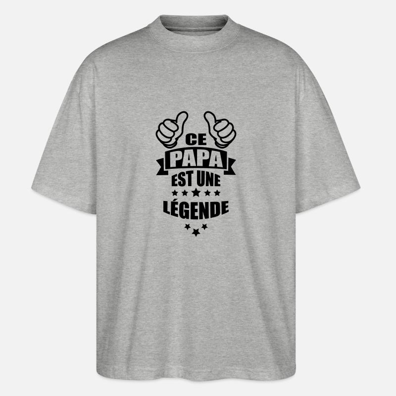 ce papa est une légende - T-shirt bio Blaster 2.0 coupe oversize Stanley/Stella Unisexe - gris chiné