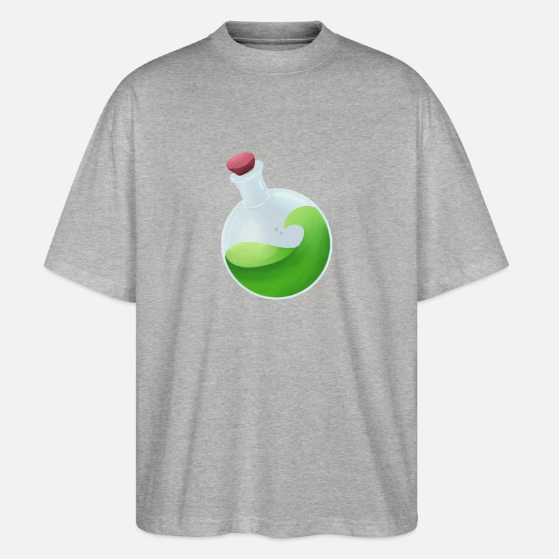 Grøn eliksir - Stanley/Stella Oversize Unisex Øko T-shirt Blaster 2.0 - grå meleret