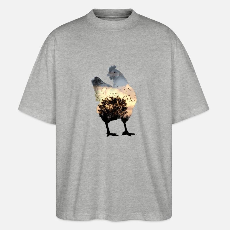 Hühnchen - Stanley/Stella Oversized Unisex Bio T-Shirt Blaster 2.0 - Grau meliert