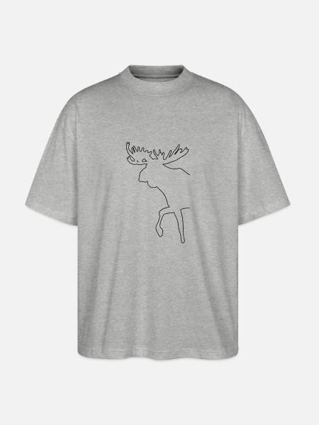 Elch - Moose - Stanley/Stella Oversized Unisex Bio T-Shirt Blaster 2.0 - Grau meliert