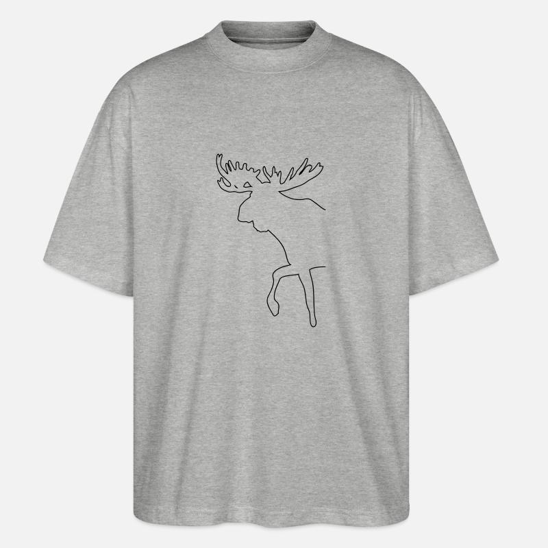 Elch - Moose - Stanley/Stella Oversized Unisex Bio T-Shirt Blaster 2.0 - Grau meliert