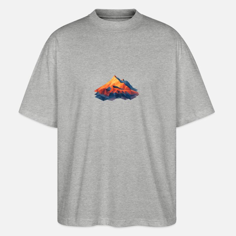 Weisshorn VS 4505m LowPoly - Stanley/Stella Oversized Unisex Bio T-Shirt Blaster 2.0 - Grau meliert