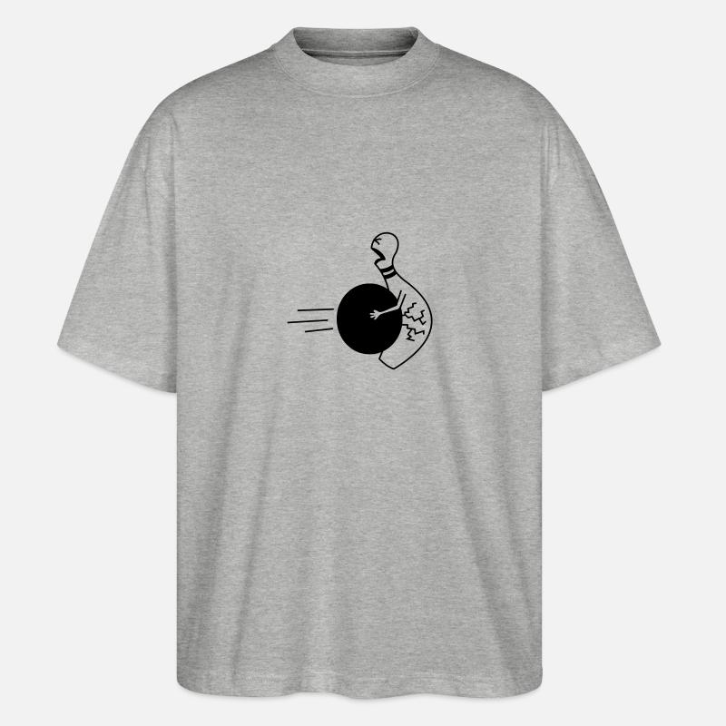 Bowlingpin hat Schmerzen - Stanley/Stella Oversized Unisex Bio T-Shirt Blaster 2.0 - Grau meliert