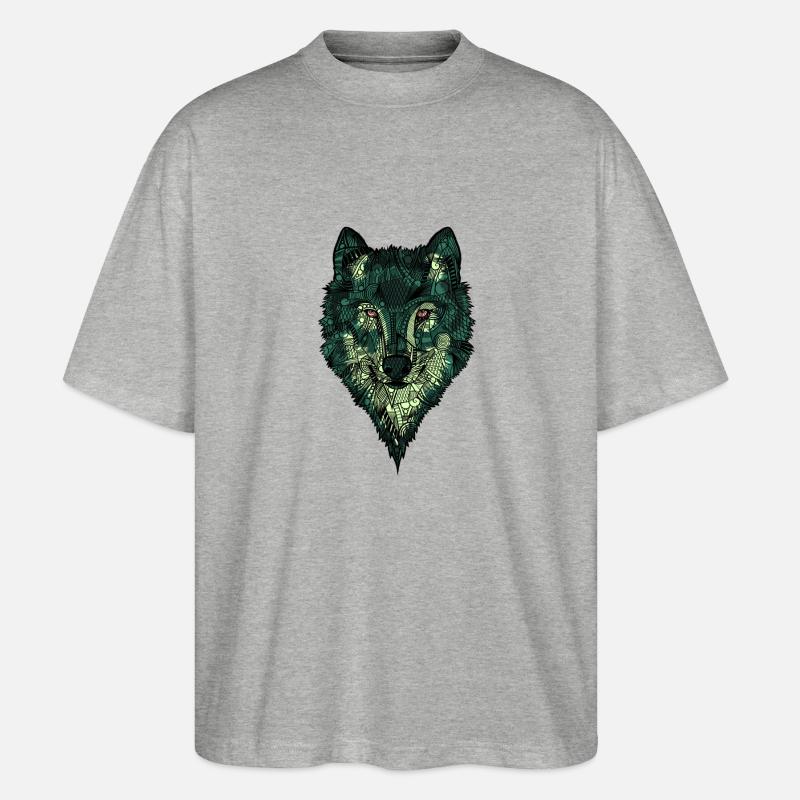 Wolf - Stanley/Stella Oversized Unisex Bio T-Shirt Blaster 2.0 - Grau meliert