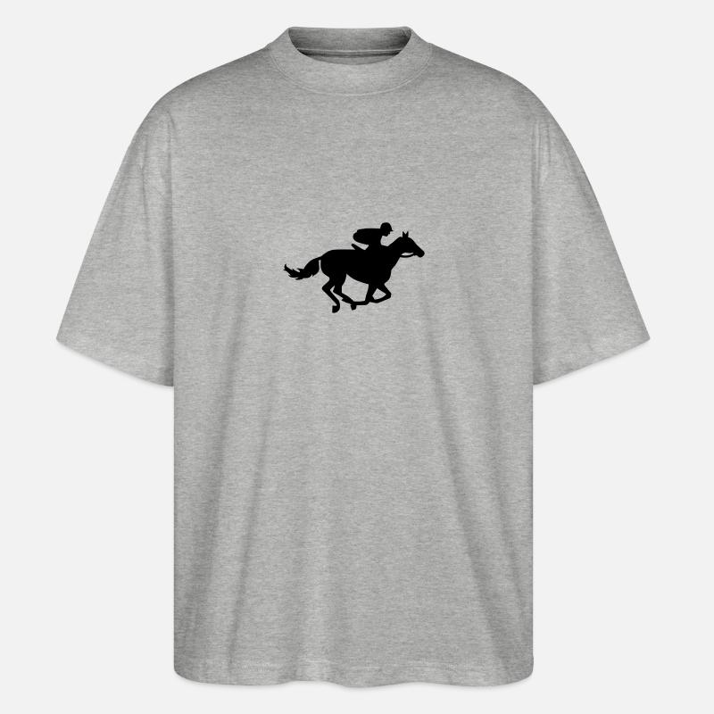 Pferderennen - Stanley/Stella Oversized Unisex Bio T-Shirt Blaster 2.0 - Grau meliert