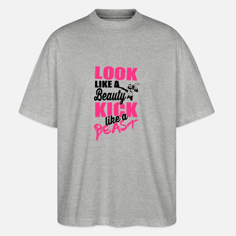 Kick like a beast - Stanley/Stella Oversized Unisex Bio T-Shirt Blaster 2.0 - Grau meliert