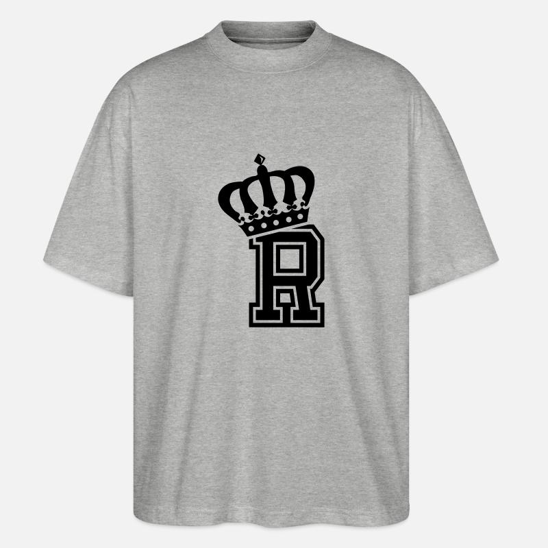 Buchstabe R - Stanley/Stella Oversized Unisex Bio T-Shirt Blaster 2.0 - Grau meliert