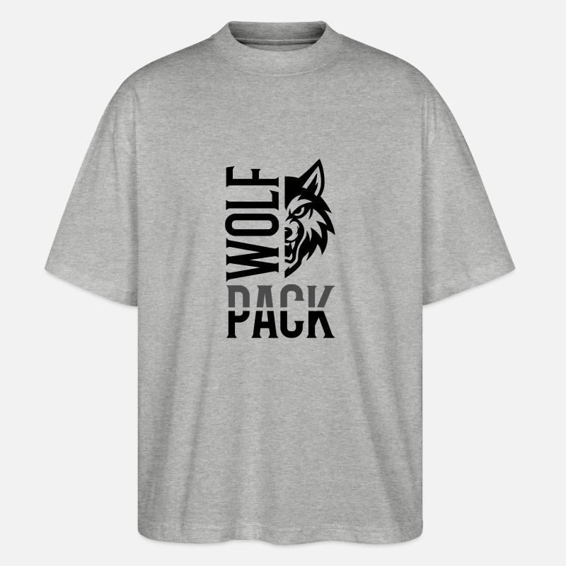 Wolf Pack Rudel - Stanley/Stella Oversized Unisex Bio T-Shirt Blaster 2.0 - Grau meliert