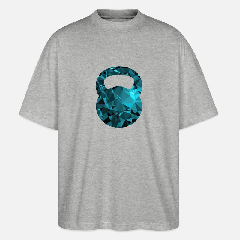 Kettlebell (Low Poly) - T-shirt bio Blaster 2.0 coupe oversize Stanley/Stella Unisexe - gris chiné