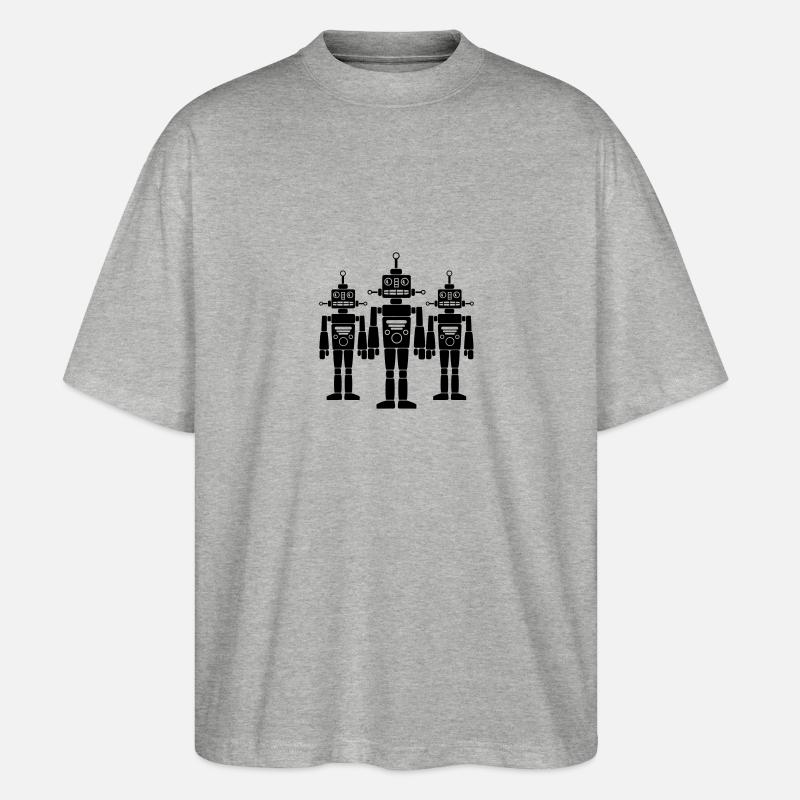Cool Robots Team - Stanley/Stella Oversized Unisex Organic T-shirt Blaster 2.0 - heather grey