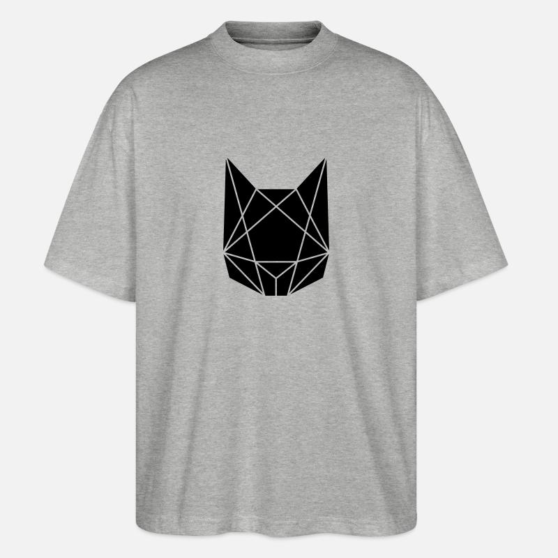 Abstrakte Katze - Stanley/Stella Oversized Unisex Bio T-Shirt Blaster 2.0 - Grau meliert