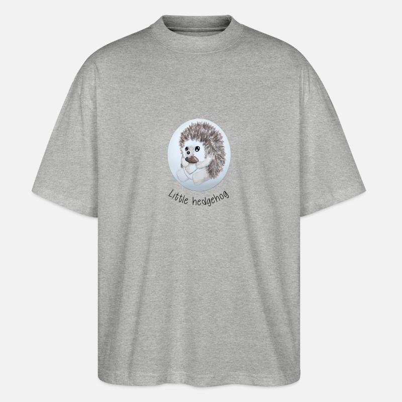 Kleiner Igel - Stanley/Stella Oversized Unisex Bio T-Shirt Blaster 2.0 - Grau meliert