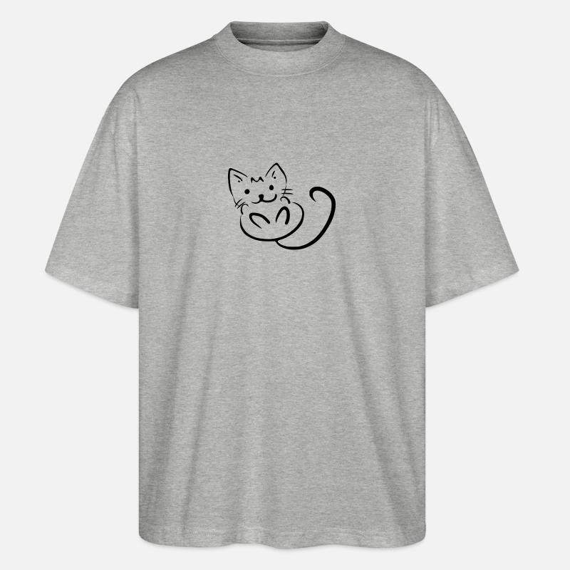chat - T-shirt bio Blaster 2.0 coupe oversize Stanley/Stella Unisexe - gris chiné