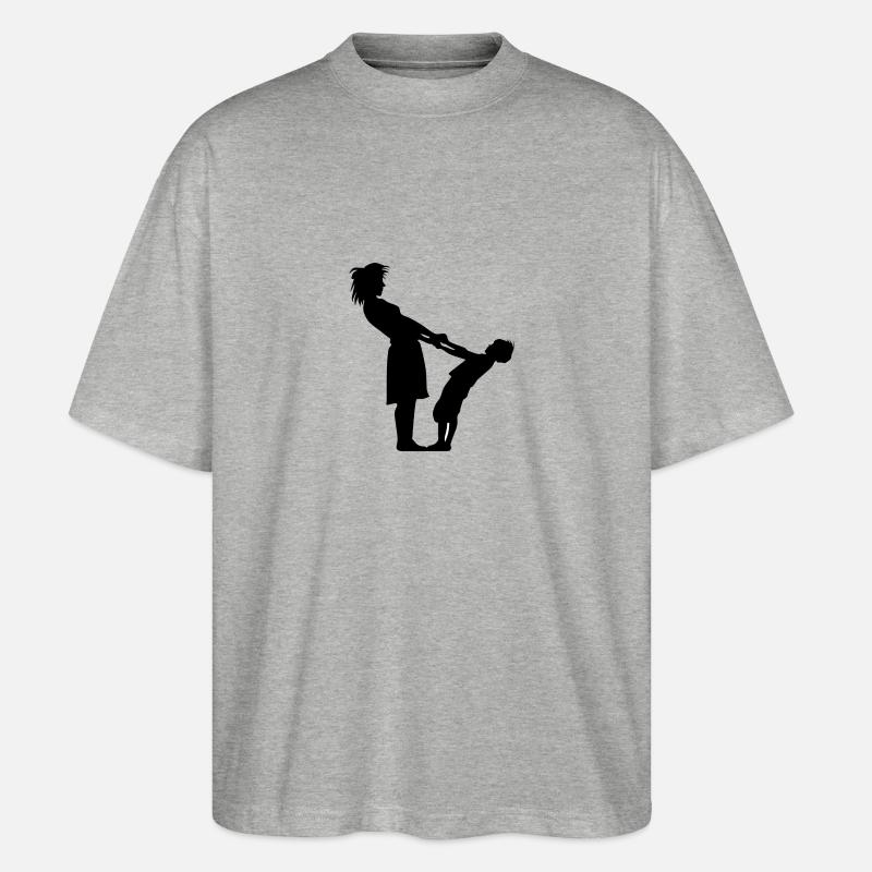 Mutter und Kind - Stanley/Stella Oversized Unisex Bio T-Shirt Blaster 2.0 - Grau meliert
