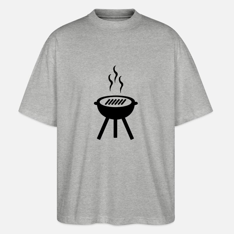 grill_01 - Stanley/Stella Oversized Unisex Bio T-Shirt Blaster 2.0 - Grau meliert