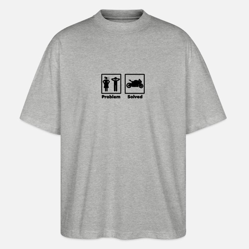 problem solved motorrad bike - Stanley/Stella Oversized Unisex Bio T-Shirt Blaster 2.0 - Grau meliert