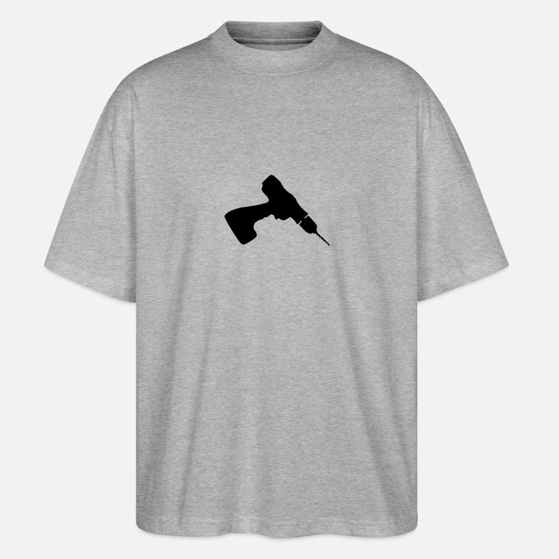 Cordless Drill - Stanley/Stella Oversized Unisex Bio T-Shirt Blaster 2.0 - Grau meliert