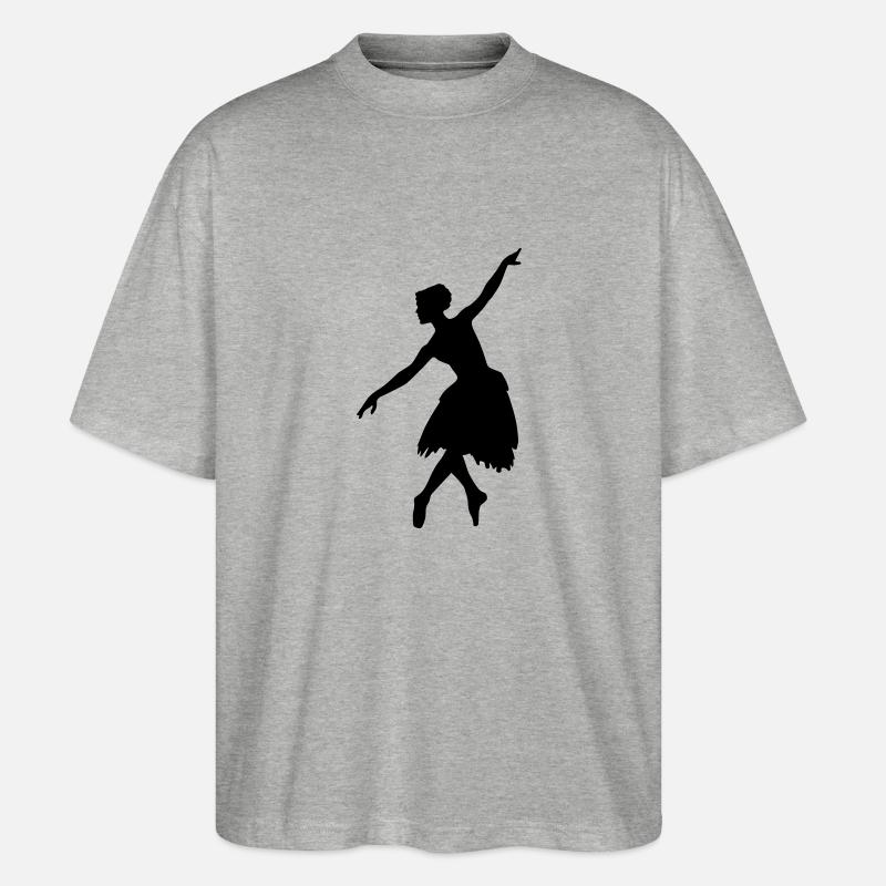 Vector Ballet dancer Silhouette - Stanley/Stella Oversized Unisex Organic T-shirt Blaster 2.0 - heather grey