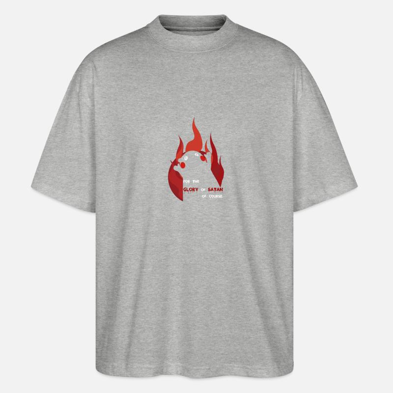 Kumamon satanischer Bär - Stanley/Stella Oversized Unisex Bio T-Shirt Blaster 2.0 - Grau meliert