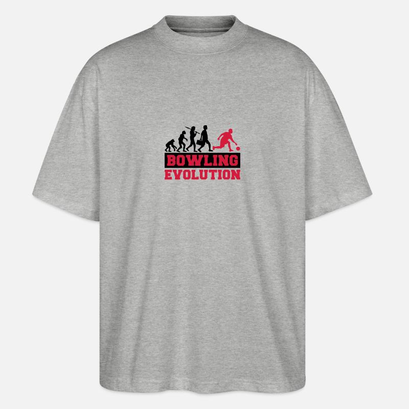 Bowling Evolution - Stanley/Stella Oversized Unisex Organic T-shirt Blaster 2.0 - heather grey