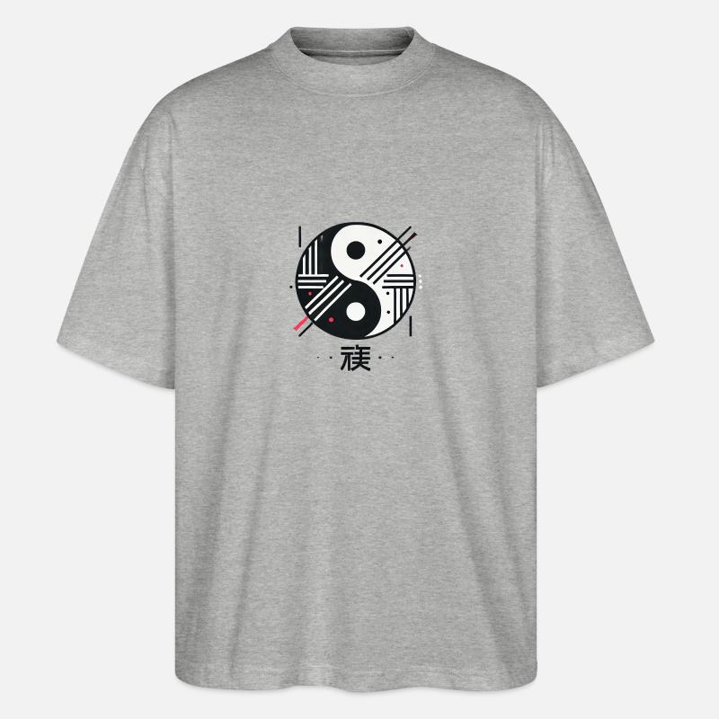 „Chōwa – Moderne Harmonie“ - Stanley/Stella Oversized Unisex Bio T-Shirt Blaster 2.0 - Grau meliert