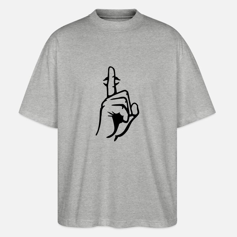 hand__ruhe_bitte_ - Stanley/Stella Oversized Unisex Bio T-Shirt Blaster 2.0 - Grau meliert