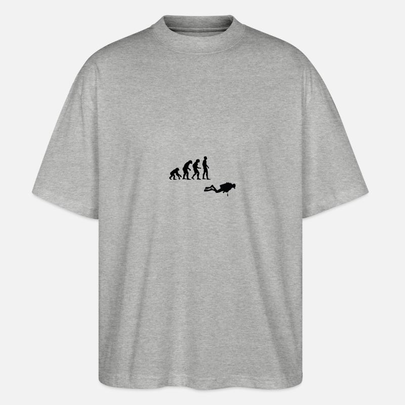 Evolution diving - Stanley/Stella Oversized Unisex Organic T-shirt Blaster 2.0 - heather grey