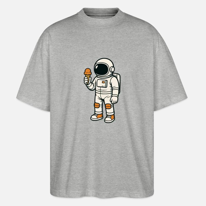 astronaut eis - Stanley/Stella Oversized Unisex Bio T-Shirt Blaster 2.0 - Grau meliert