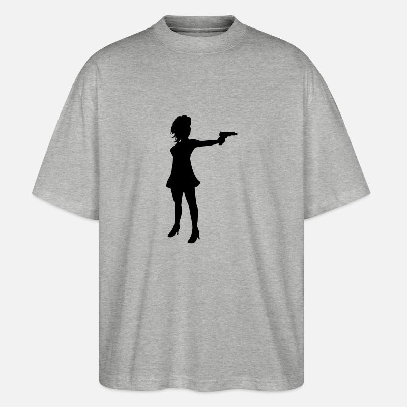 luder mit knarre - Stanley/Stella Oversized Unisex Bio T-Shirt Blaster 2.0 - Grau meliert