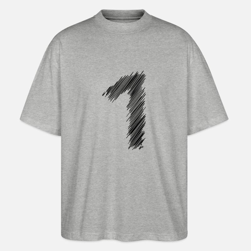 1 Schraffur Design - Stanley/Stella Oversized Unisex Bio T-Shirt Blaster 2.0 - Grau meliert