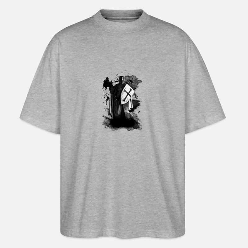 Templar Warrior - Stanley/Stella Oversized Unisex Bio T-Shirt Blaster 2.0 - Grau meliert