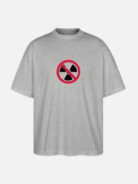 No atomic energy - Stanley/Stella Oversized Unisex Organic T-shirt Blaster 2.0 - heather grey