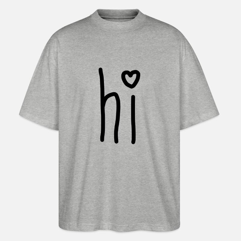 hi ♥ - Stanley/Stella Oversized Unisex Bio T-Shirt Blaster 2.0 - Grau meliert
