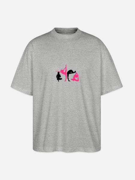 4 women in yoga exercise - Stanley/Stella Oversized Unisex Organic T-shirt Blaster 2.0 - heather grey