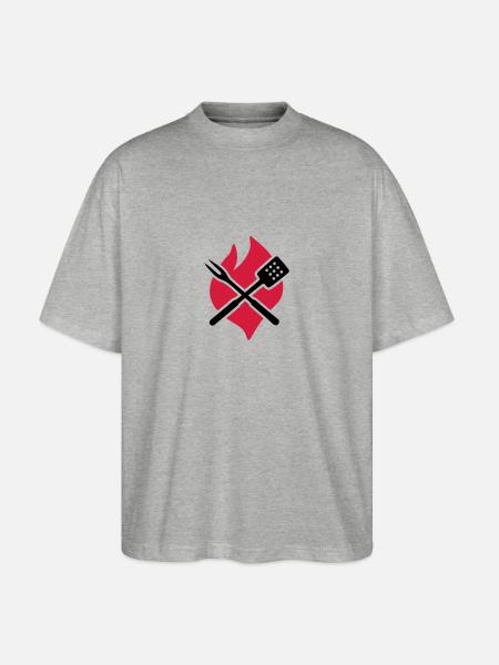 BBQ barbecue - Stanley/Stella Oversized Unisex Organic T-shirt Blaster 2.0 - heather grey
