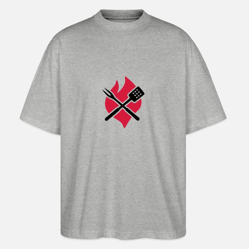 Grillen - Stanley/Stella Oversized Unisex Bio T-Shirt Blaster 2.0 - Grau meliert