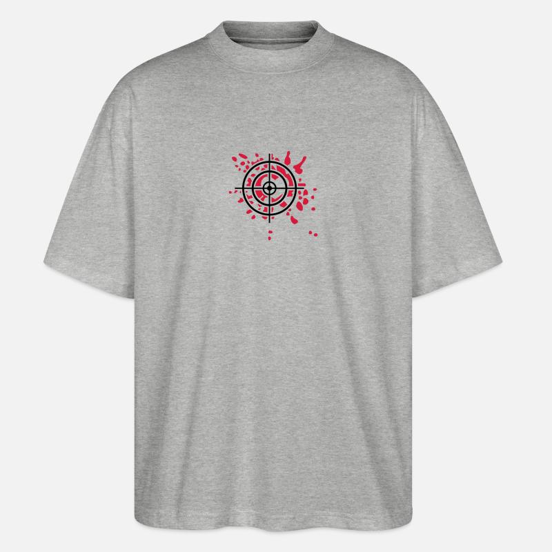 Fadenkreuz Treffer - Stanley/Stella Oversized Unisex Bio T-Shirt Blaster 2.0 - Grau meliert