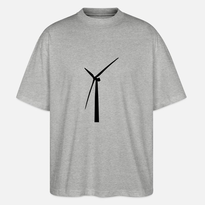 Windmühle! Geschenkidee Geschenk - Stanley/Stella Oversized Unisex Bio T-Shirt Blaster 2.0 - Grau meliert