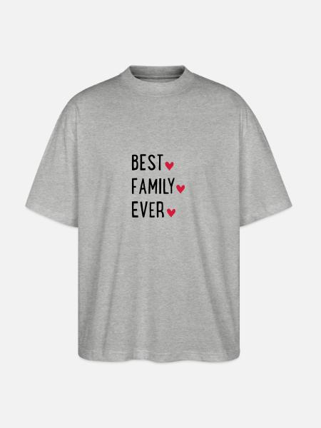 Beste familie - Stanley/Stella Uniseks oversized bio T-shirt Blaster 2.0 - grijs gemêleerd