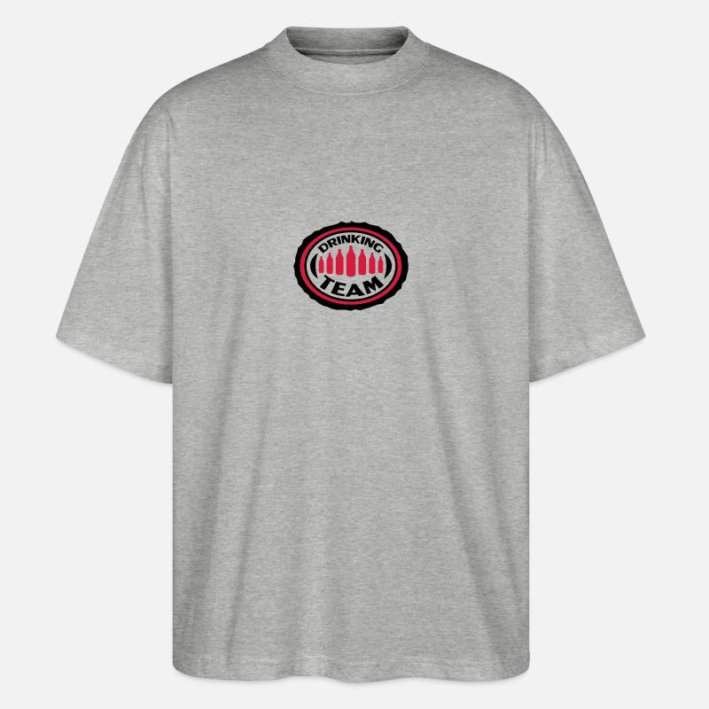 Drinking Team - Stanley/Stella Oversized Unisex Bio T-Shirt Blaster 2.0 - Grau meliert