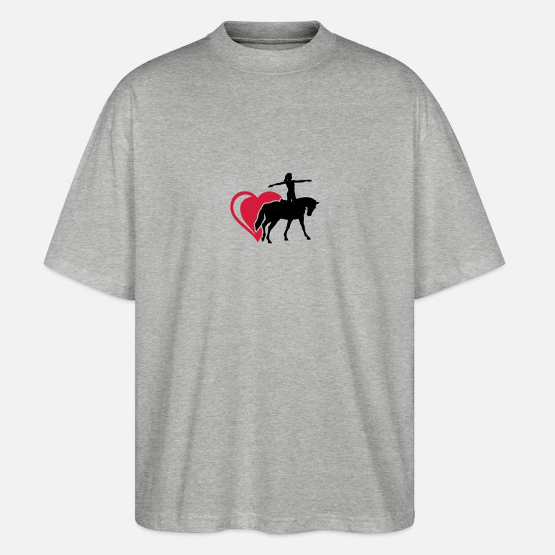 Herz Voltigieren - Stanley/Stella Oversized Unisex Bio T-Shirt Blaster 2.0 - Grau meliert