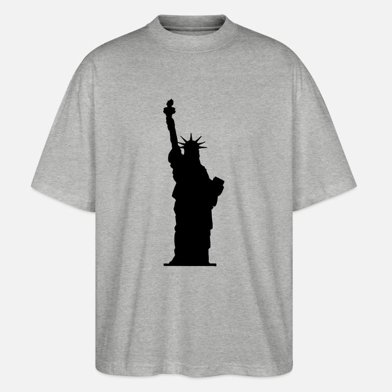 Statue de la Liberté - T-shirt bio Blaster 2.0 coupe oversize Stanley/Stella Unisexe - gris chiné