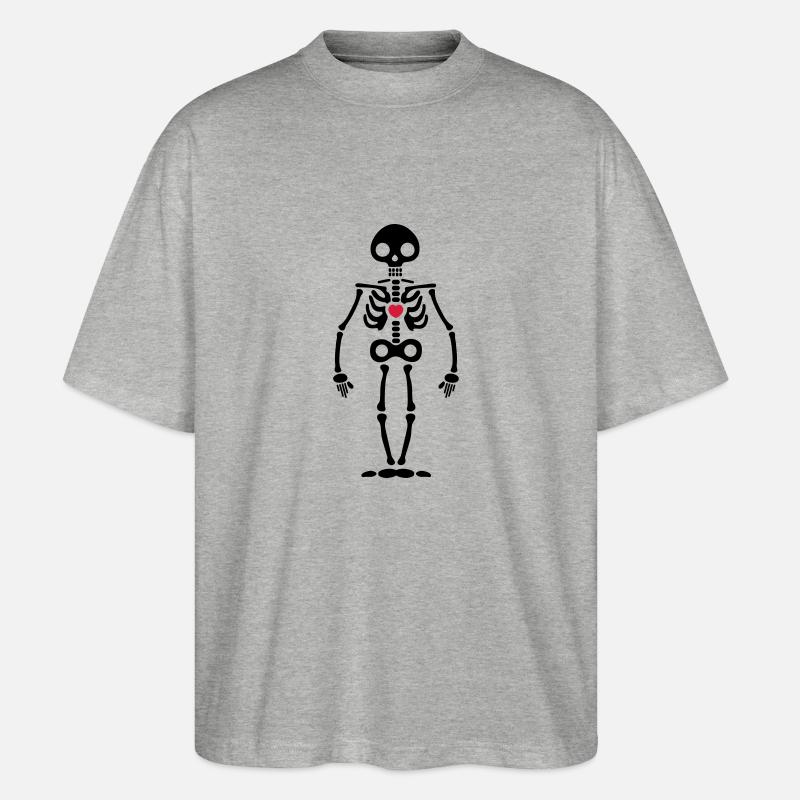 Skelett - Stanley/Stella Oversized Unisex Bio T-Shirt Blaster 2.0 - Grau meliert