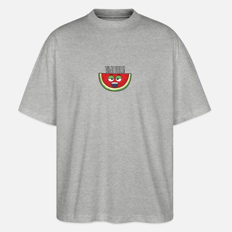 Pastèque amicale - T-shirt bio Blaster 2.0 coupe oversize Stanley/Stella Unisexe - gris chiné