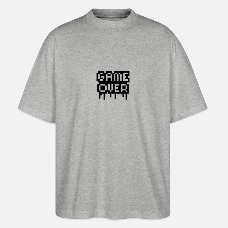 Game Over Stamp - Stanley/Stella Oversized Unisex Bio T-Shirt Blaster 2.0 - Grau meliert